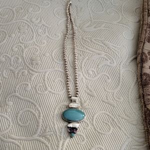 AF 925 Turquoise Pendant  With Chain